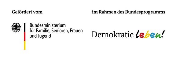 Man sieht das Logo des Bundesprogramms Demokratie Leben. 