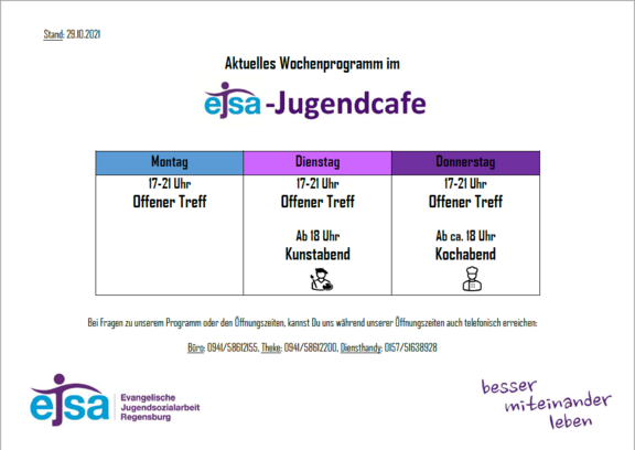 Das Bild zeigt eine Programmtabelle.